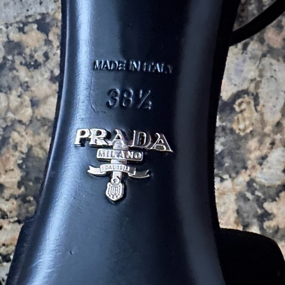 Prada Sued Ankle Strap Pump Sandals - Picture 10 of 11